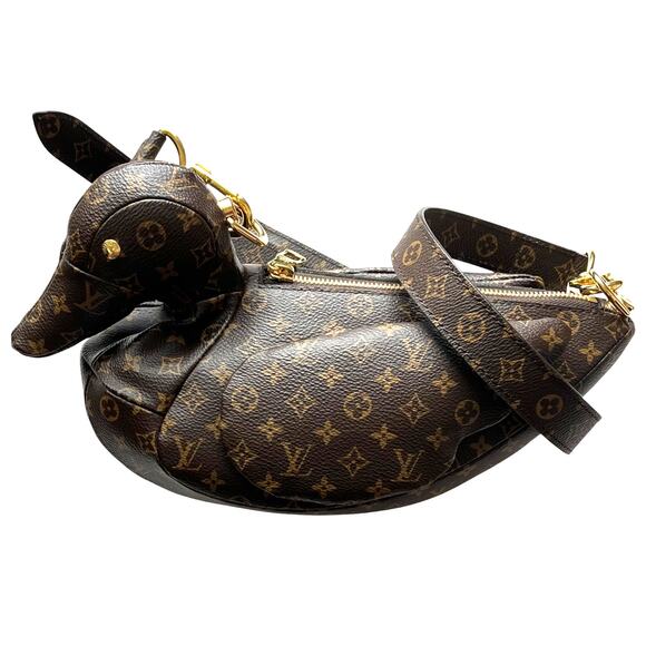 Louis Vuitton Handbags - Louis Vuitton Duck Bag Nigo Monogram Crossbody Rare LV Gold Canvas Clutch Purse